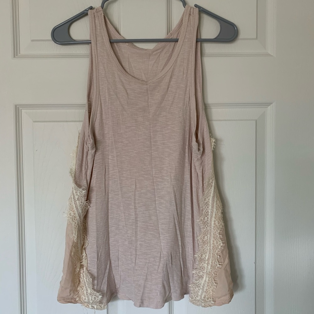 Dusty Cream Lace Tank Top